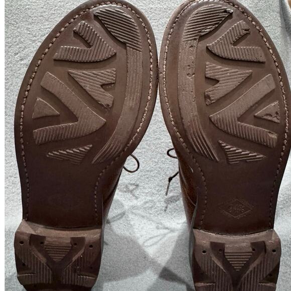 Ralph Lauren Bench Made England CapToe LaceUp Brown Boots Women 8B Heritage FLAW - Picture 10 of 15